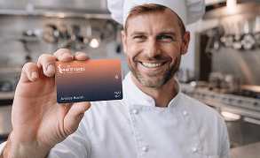Chef holding card